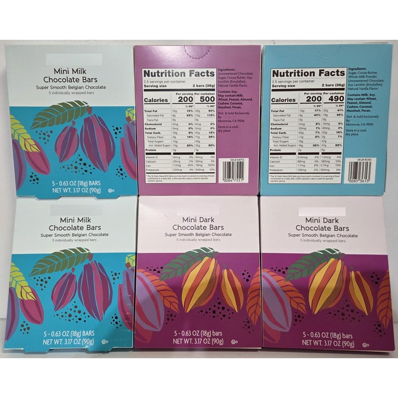 Trader Joe Mini Dark & Milk Chocolate Bars Super Smooth