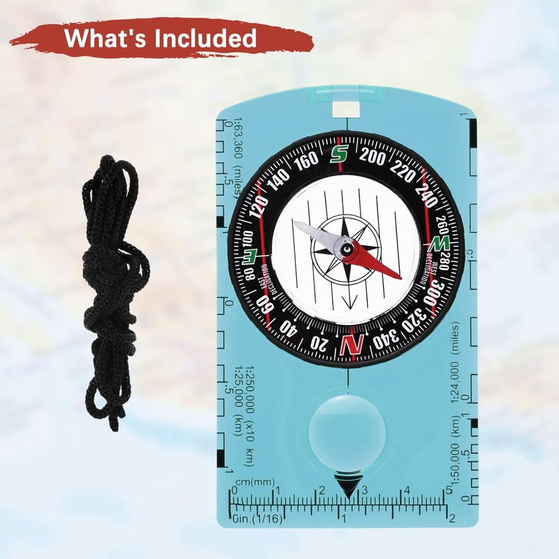 TIXIPEM Orienteering Compass [1PCS] - Waterproof Map Reading Hiking Survival