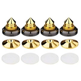 Cot90°Rover Metal Gold Plated Insulator Spike Receiver Insulator Set of 8, Sound Quality, Speaker, Audio Enhancement and Improvement Included Butyl Rubber Sheets (Set of 8)