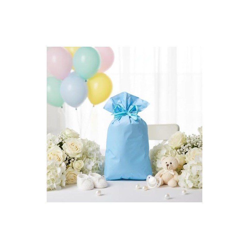 Sacchetti Regalo Perlati Piccoli – 50 Pezzi – Azzurro –