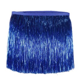 10 Yards 8 Inch Wide Metallic Fringe Trim Tinsel Fringe Tinsel Trim DIY Latin Dance Costume Clothing Accessories Shiny Tassel Lace Fringe Trimming (Blue)