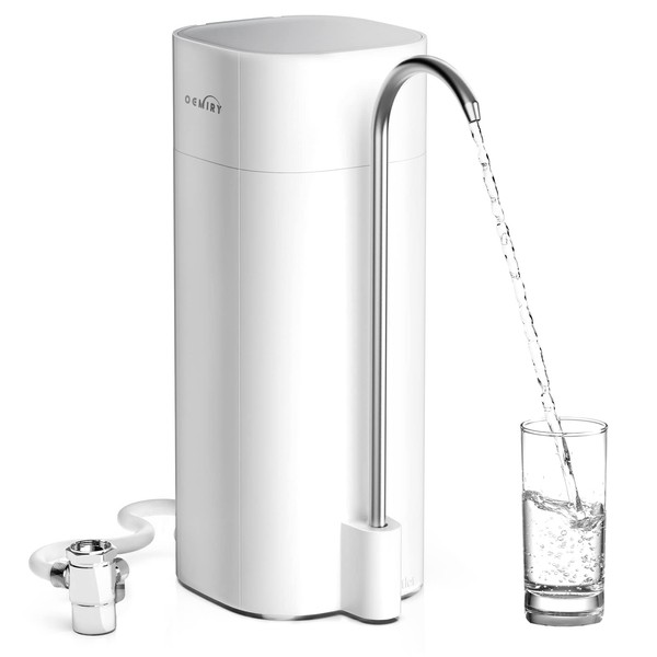 OEMIRY Countertop Water Filtration System, NSF/ANSI 42&372 Certified, 8000 Gallons Alkaline Water Filter, Reduces 99.99% Lead, Chlorine, Heavy Metals, Bad Taste & Odor OM-CF02(1 Filter Included)