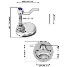 QWORK Boat Cam Latch, 2 Pack Marine 316 Stainless Steel Marine Boat Floor Buckle Hatch Latch, Flush Turning Lift Handle Lock
