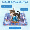 Rectangular Water Sensory Play Mat for Cats, 27x20 Inch Cat