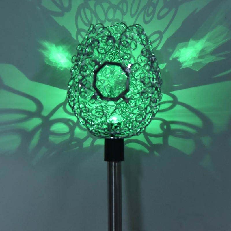 2Pcs Garden Solar Lights LED RGB Fast Charging Petal Design
