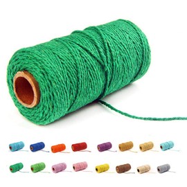 (109 Yards/1.5mm/35 Colors Optional) Cotton Baker Twine DIY Craft Macramé Natural Cotton Rope Craft Making Knitting String Rope DIY Wedding Decor Supply Christmas Wrapping(deep Green)