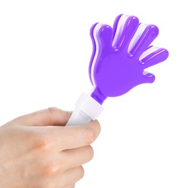 Windy City Novelties 12-Pack 7” Mini Hand Clappers – Loud Plastic Noisemakers for Sports Games, Pep Rallies, Tailgates, and Team Spirit Events - Purple/White