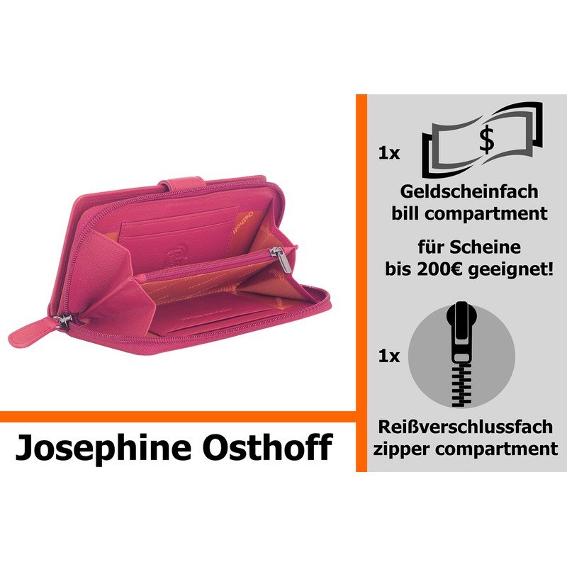 Josephine Osthoff Bremen Compact Genuine Leather Wallet with RFID Protection,