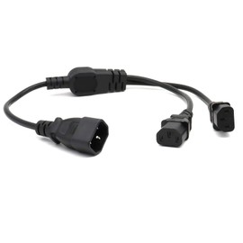 Strhowill 0.3M/1FT IEC 320 C14 to C13 Extension Power Cable, 10A 250V UPS PSU Extension Cable,Heavy Duty Male to Female Kettle Lead for PC, Server, Monitor