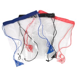 Tiardey 3pcs Drawstring Backpack Transparent Drawstring Bag PVC Drawstring Bag Swimming Bag Drawstring Gym Bag Suitable For Sports Swimming Activities Stadium Gym