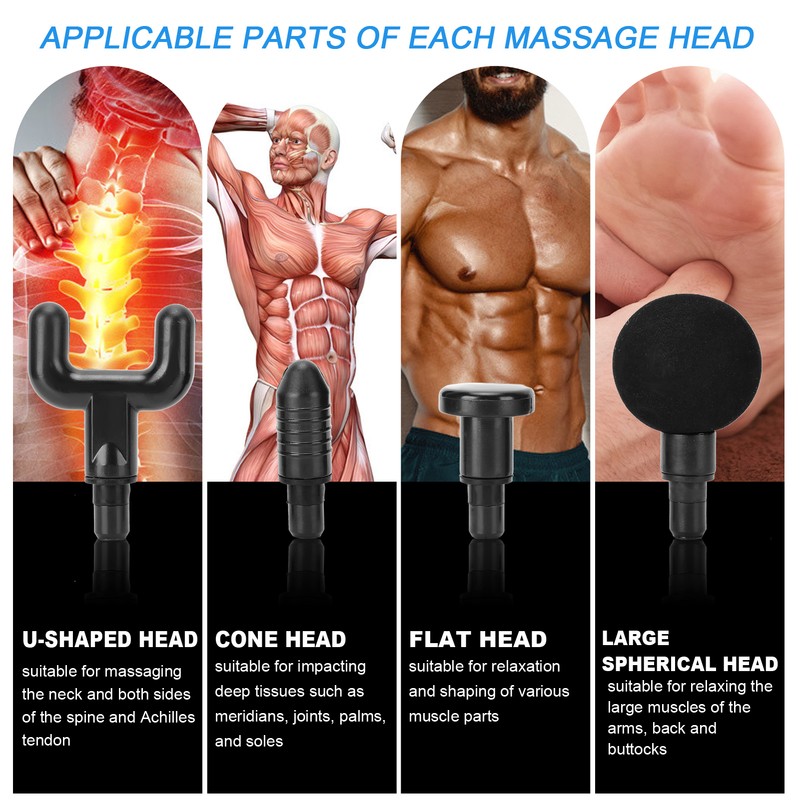Fascia Massage Gun Electric Deep Tissue Muscle Relaxation Percussion Massager