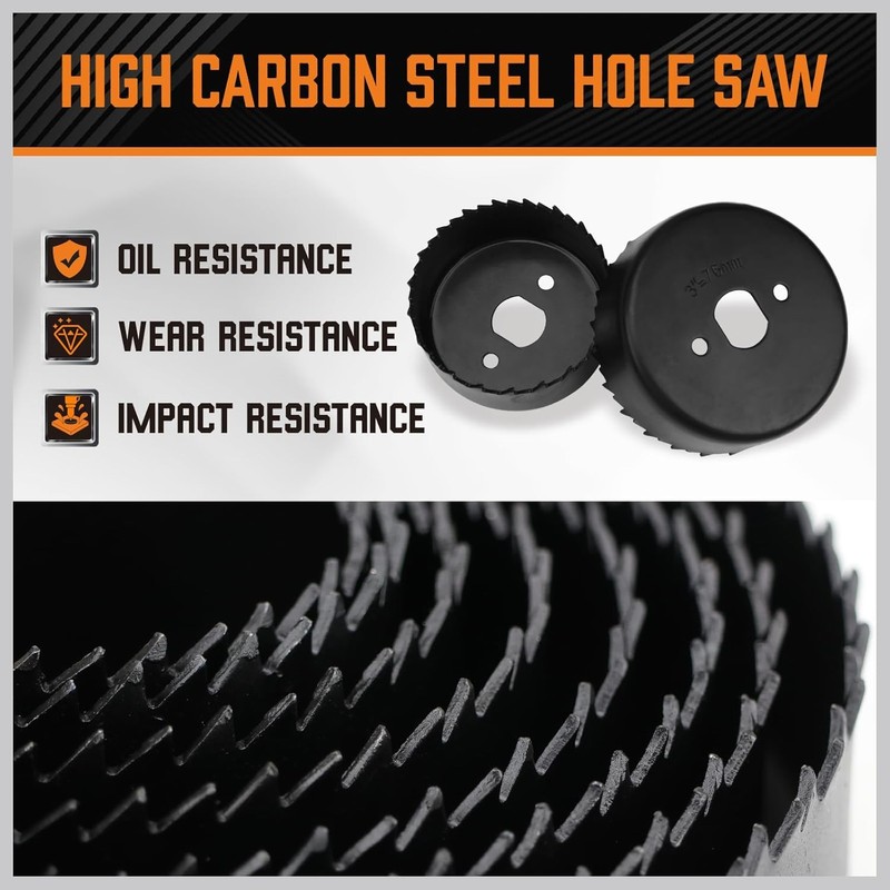 HORUSDY Hole Saw Set 24PCS Hole Saw Kit,Hole Saw Drill