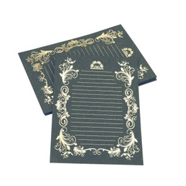 Vintage Kraft Writing Paper A5 Gilding Stationery Paper Retro Lined Letter Paper Color Both Sides, Ink Painting Classic Floral Design,40Sheets Old Fashion Aged Paper Set