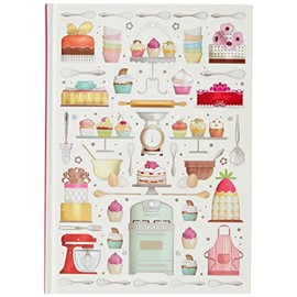 A5 Casebound Notebook - Baking Design - 120 Pages - Ruled & Silk Ribbon - Size - 210mm x 148mm