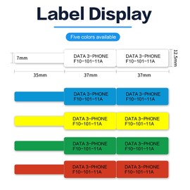 Cable Labels Colorful Waterproof Wire Cord Labels Tags Write on Stickers Tear Resistant Flexible Works Cord Identification Labels for D11 Label Maker Various Charger Cords Cables-Green 65Pcs