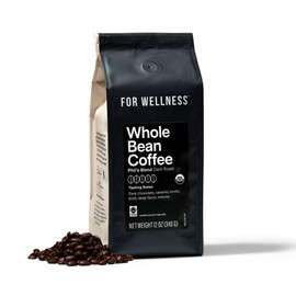 For Wellness Organic Arabica Whole Bean Coffee (12 oz, Medium Roast) – Pair With The Good Stuff to Supercharge Your Coffee