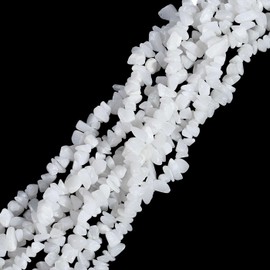 LAIDANLA White Jade 400pcs Natural Chip Stone Beads 5-8mm Healing Crystal Irregular Gemstones Drilled DIY Loose Rocks Bead Crystal for Bracelet Earrings Necklace Jewelry Making Crafting
