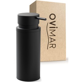 ovimar Haja Soap Dispenser | Matte Black | Stainless Steel | Free Standing No Drilling | with Extra Large Opening Easy to Refill | for the Bathroom or Kitchen