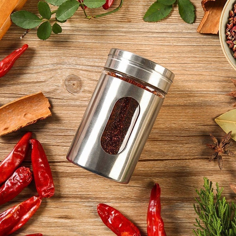 Morning Place Stainless Steel Condiment Can Set, Seasoning Container Set,