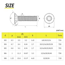 SHUNCHG 20 pcs M6x40mm Countersunk Screws, M6 Flat Head Machine Bolts 40mm, A2 Stainless Steel Torx Drive Hex Socket Countersunk Screws for Furniture, Wood, Black