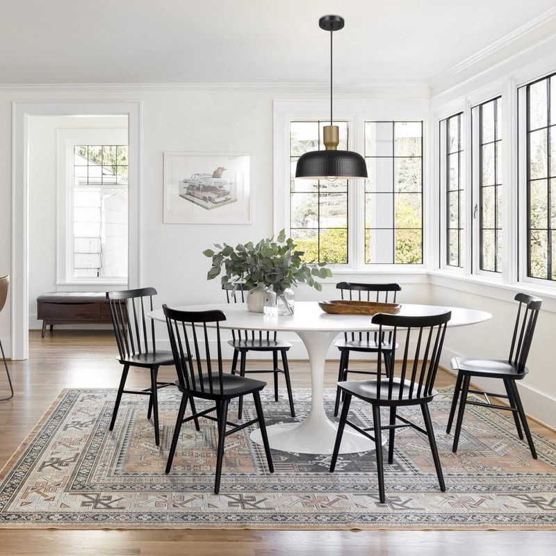 Luminzone Farmhouse Pendant Lights, Adjustable Hanging Light Fixtures with Hammered