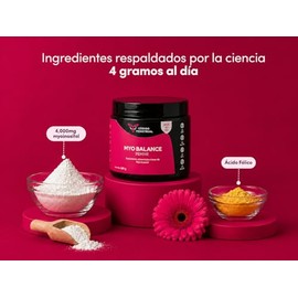 Myo Inositol 4000 Mg con Ácido Fólico 400 Mcg Suplemento Nutricional Bienestar Hormonal Femenino Salud Ovárica Polvo Soluble Alta Biodisponibilidad 20