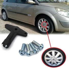 Anti-Theft Wheel Nuts with Security Key - Compatible with Renault Clio, Espace, Kangoo, Megane & Opel - Part Number 7700422600