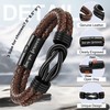 Gifts for Men Leather Bracelet Brown Braided Forever I Love