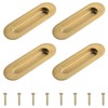 MOROBOR 4 Pack Stainless Steel Side Hole Flush Pull, Oval