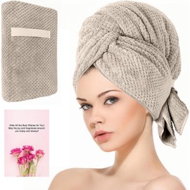 Envoltorio de Toalla de Microfibra para el Cabello para Mujeres - Extra Grande 40"x24" Toallas Envoltorio para Cabello Largo Grueso y Rizado, Toalla Turbante Anti-Frizz para Cabello, Toalla Envoltorio