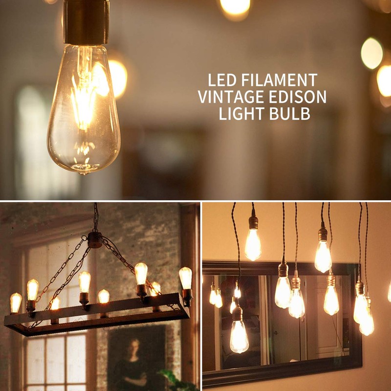 ANWIO ST21 LED Filament Bulb 7W(60 Watt Equivalent) Dimmable 2700K