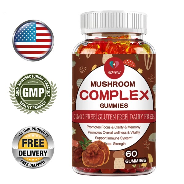 Mushroom Gummies for Adults - 10-in-1 Functional Mushroom Supplement for