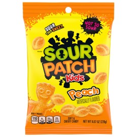 SOUR PATCH KIDS Peach Soft and Chewy Gummy Candy, Bulk Candy, 8-8.07 oz Bags