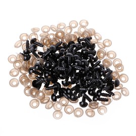 100Pcs/Bag Plastic Safety Eyes Plastic Eyes with Washers DIY Doll Toy Eyes Black Plastic Safety Eyes Puppets Doll with Washers
