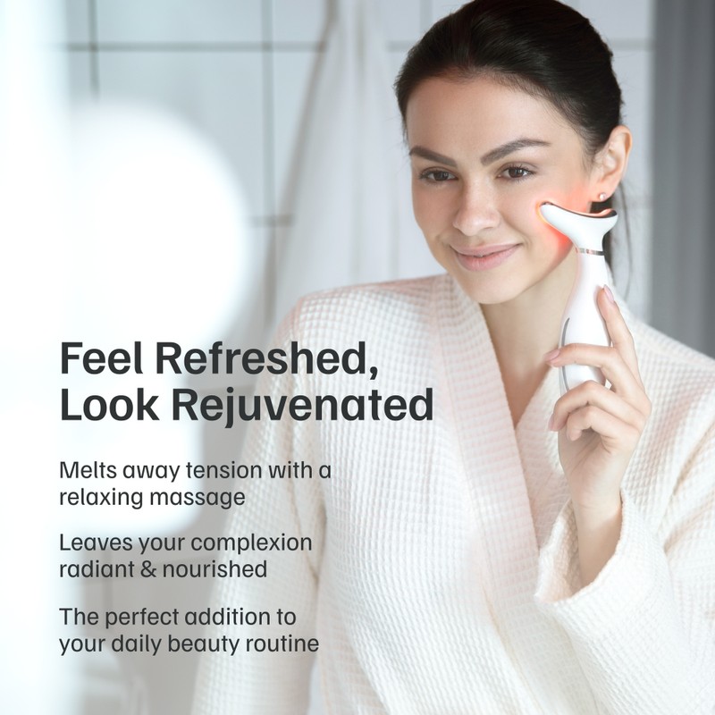 Facial & Neck Massager – 7-Color LED Heated Vibration Face