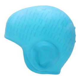 High Elasticity Children Silicone Swimming Cap 3D Ear Protection Swimming Cap for Short Long HairBlue
