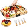 SAKAMOSH Charcuterie Board with Lid and Handle, Portable Travel Bamboo