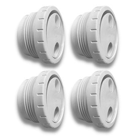 Discount Pool Mart DPM Heavy-Duty Pro Rotating Therapy Massage Inlet Jet for Spa | Made in USA | Inlet Rotating Fitting 1 1/2" MIP Thread for Inground Swimming Spa (4 Pack, White)