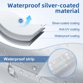 Seapisode Pedal Boat Cover,Heavy Duty Waterproof & Anti-UV Paddle Boat Cover with Windproof Buckle Straps,Fits Outdoor 3 or 5 Person Pedal Boat,Silver