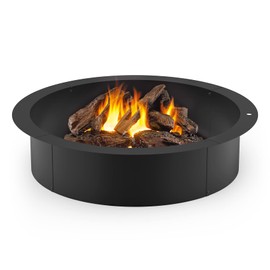 Stanbroil 42" Outdoor Fire Pit Ring Insert for Wood Burning, Heavy Duty Steel Round Fire Pit Ring Liner for Outside, 42" Outer/36 Inner DIY Camping Firepit Above or In-Ground, Backyard Bonfire