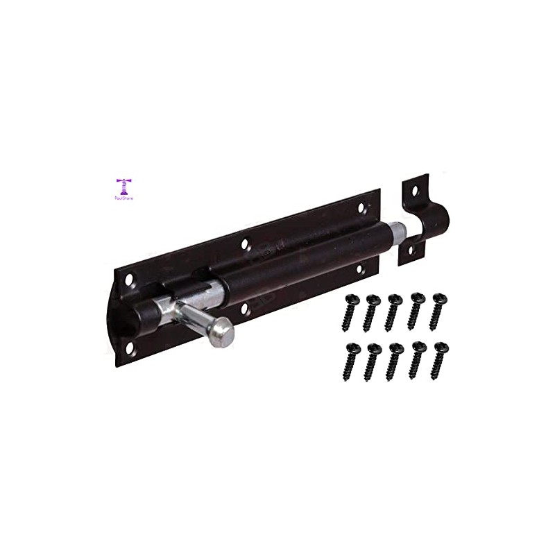 PaulStore 6" Tower Bolt Black Latch Catch For Large Garden