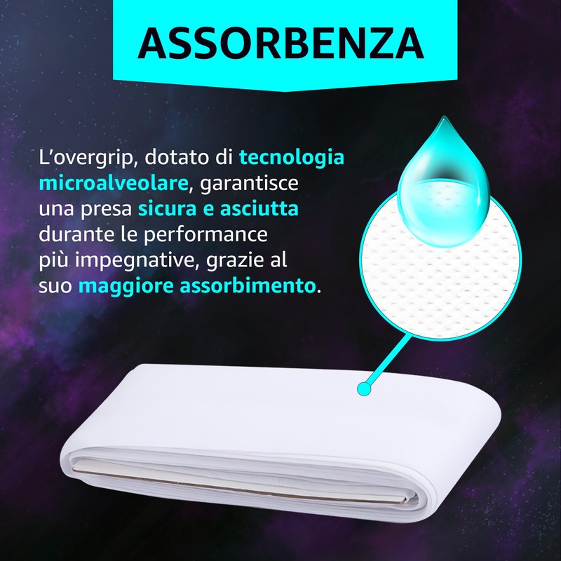 FRYMA Overgrip Padel e Tennis Bianco Antiscivolo e Aderente Grip