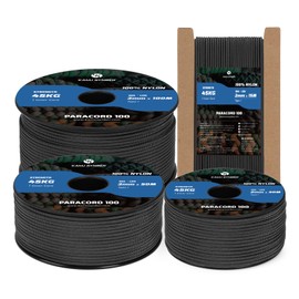 Kamu Synber 2mm Paracord 30M 100% Nylon Seil Reißfeste Schnur mit 1 Kern Typ I Allzweckseil für Basteln, Outdoor, Camping, Survival | Tragkraft 45kg | Schwarz