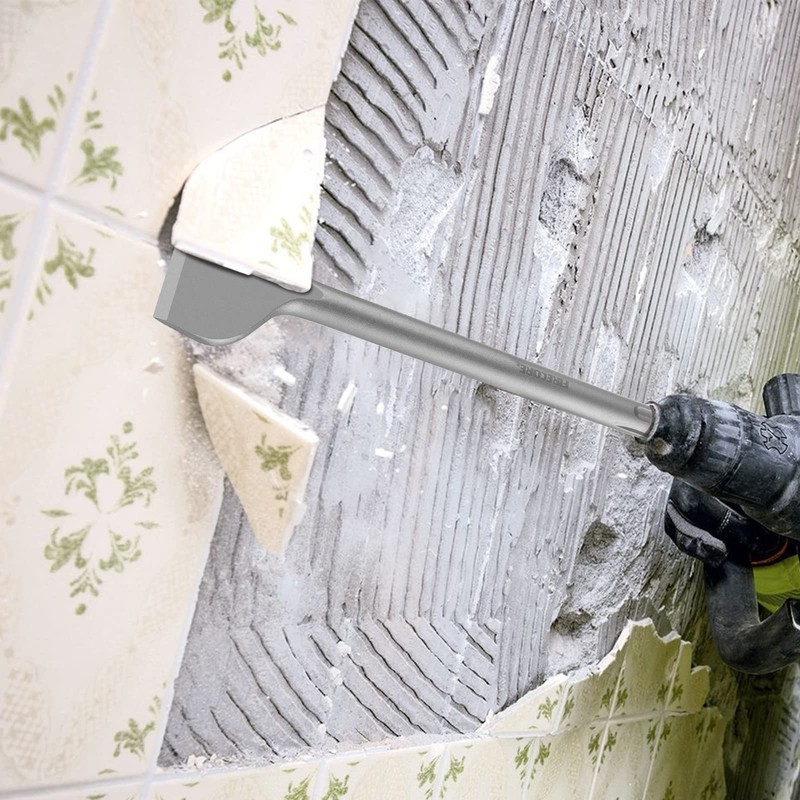 Firecore Tile Chisel SDS Max 300×80mm Angled Chisel, Wide Flat