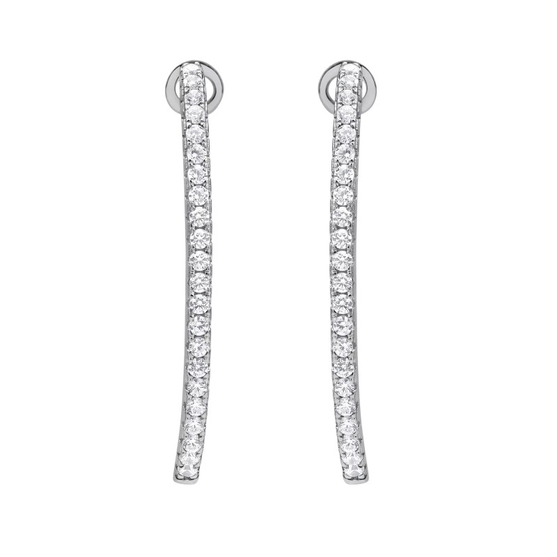 Beyond Brilliance CZ Diamond Hoop Earrings in Sterling Silver