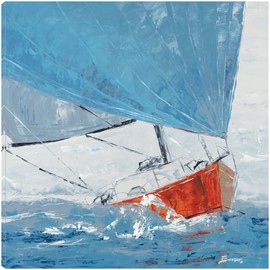 Fine Art Canvas Grey Day Canvas Wall Decor by Artist John Burrows for Living Room, Bedroom, Bathroom, Kitchen, Office, Bar, Dining & Guest Room - Ready to Hang - 37 in x 37 in