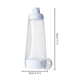 1000 ml Batter Mixer Bottle, Dough Mixer for Pancakes, Hand Dough Dispenser with Measuring Marks and Mixing Ball, Squeeze Bottle, No Leak One Handed, Multi-Purpose Dough Dispenser for Pancakes,