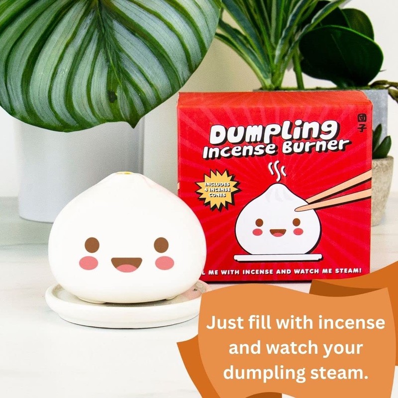 Gift Republic Dumpling Incense Burner. 4 x Jasmine Scented Incense