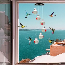 Dpaaoyer Bird Feeders, Wind Chimes Bird Feeders, Outdoors Hanging Ant and Bee Proof Bird Feeders for Outdoors A