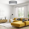Navaris Flush Mount Ceiling Light - 15.75" Diameter Drum Lamp